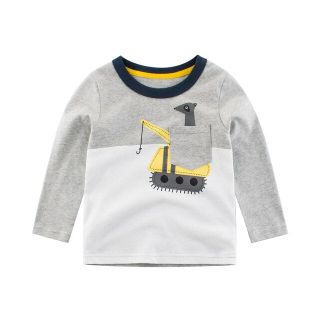 Kids Clothing T shirts Print Girls Boys Cotton Children Dinosaur shirt Baby Toddler Tops Cartoon Full Long Sleeves Clothes