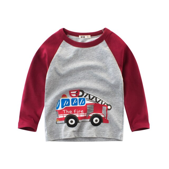 Kids Clothing T shirts Print Girls Boys Cotton Children Dinosaur shirt Baby Toddler Tops Cartoon Full Long Sleeves Clothes