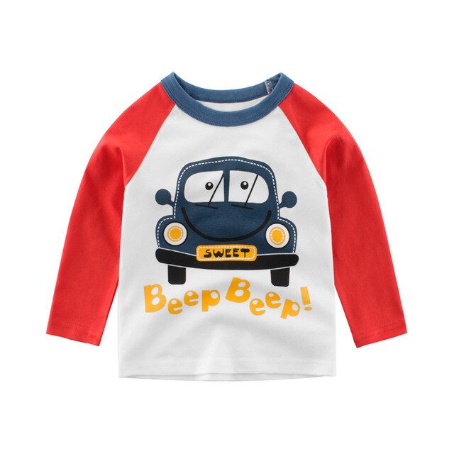 Kids Clothing T shirts Print Girls Boys Cotton Children Dinosaur shirt Baby Toddler Tops Cartoon Full Long Sleeves Clothes