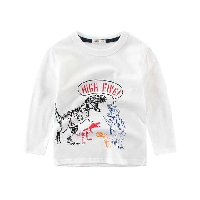 Kids Clothing T shirts Print Girls Boys Cotton Children Dinosaur shirt Baby Toddler Tops Cartoon Full Long Sleeves Clothes