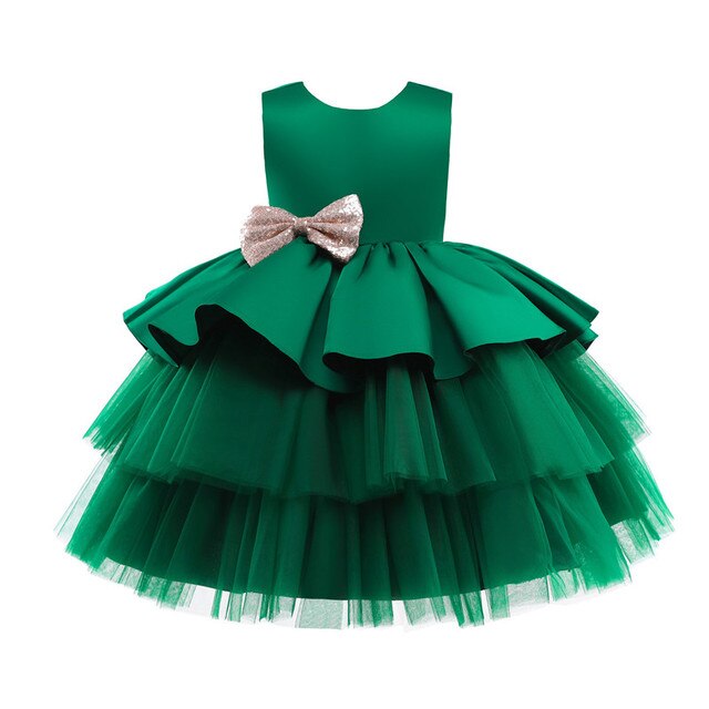 Kids Dress For Girls Strap Tulle Fluffy Princess Eleagnt Party Tutu Prom Dresses Children Wedding Evening Bowknot Gown 1-5 Years
