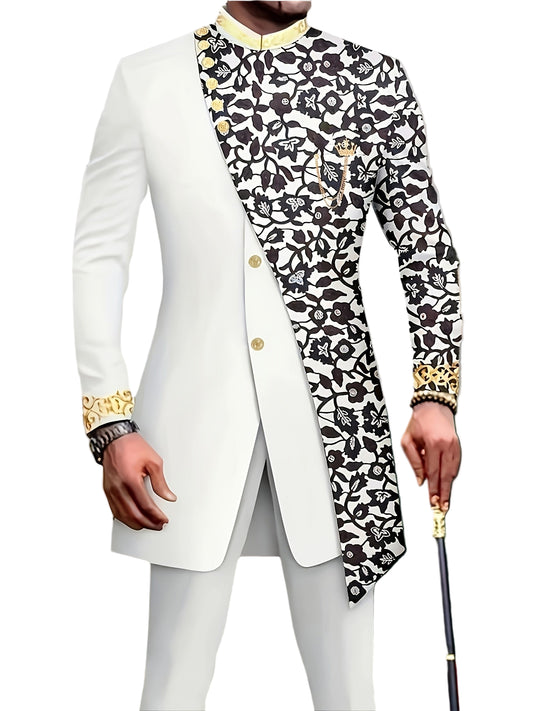 Louis Couture Men's Casual Two-piece Suit Set