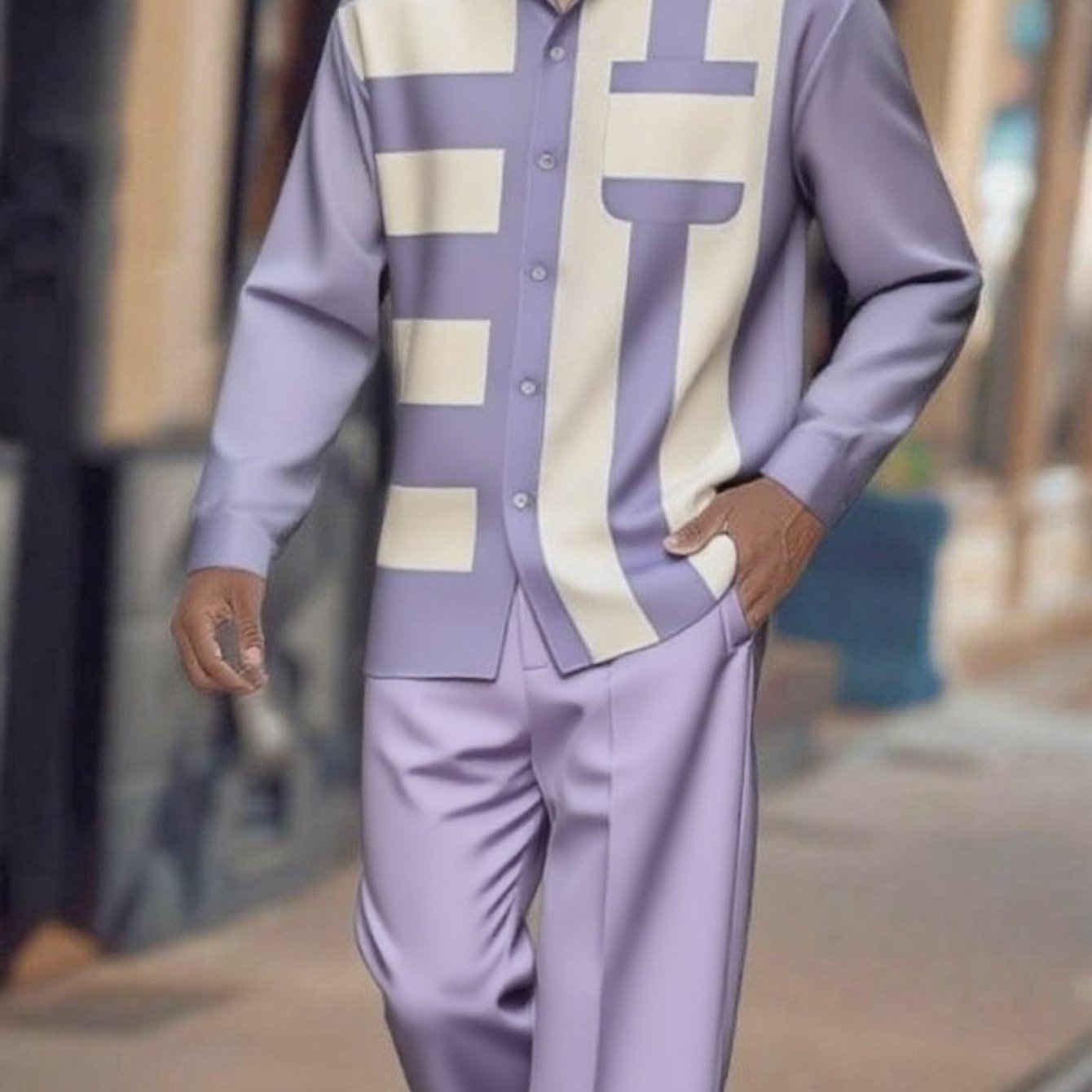 Bradely Leny Designer Men's long-sleeved shirt and trouser suit