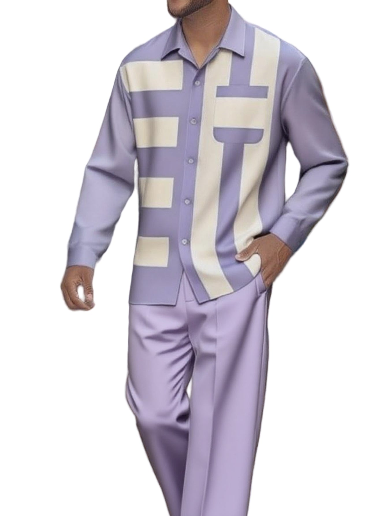 Bradely Leny Designer Men's long-sleeved shirt and trouser suit