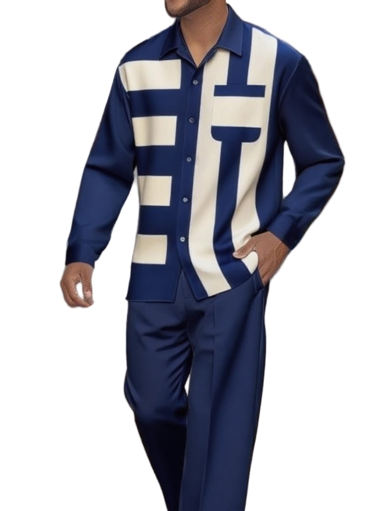 Bradely Leny Designer Men's long-sleeved shirt and trouser suit