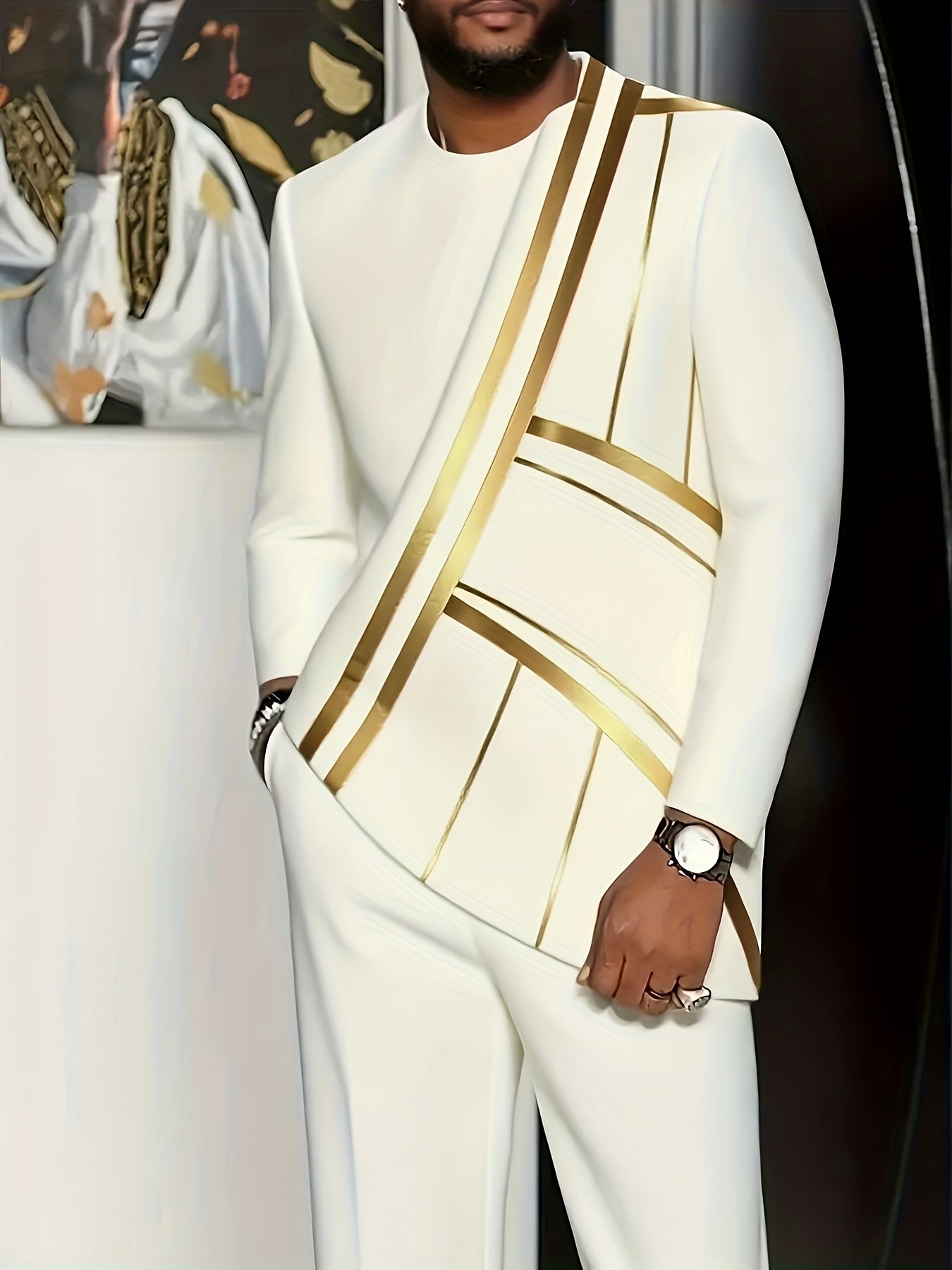 Men's Long-Sleeved Top and Pants Set