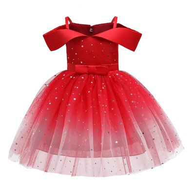 New Year Children Dress Pearls Flower Girls Wedding Princess Dress Kids Dresses For Girls Party Lace Long Sleeve infant vestido