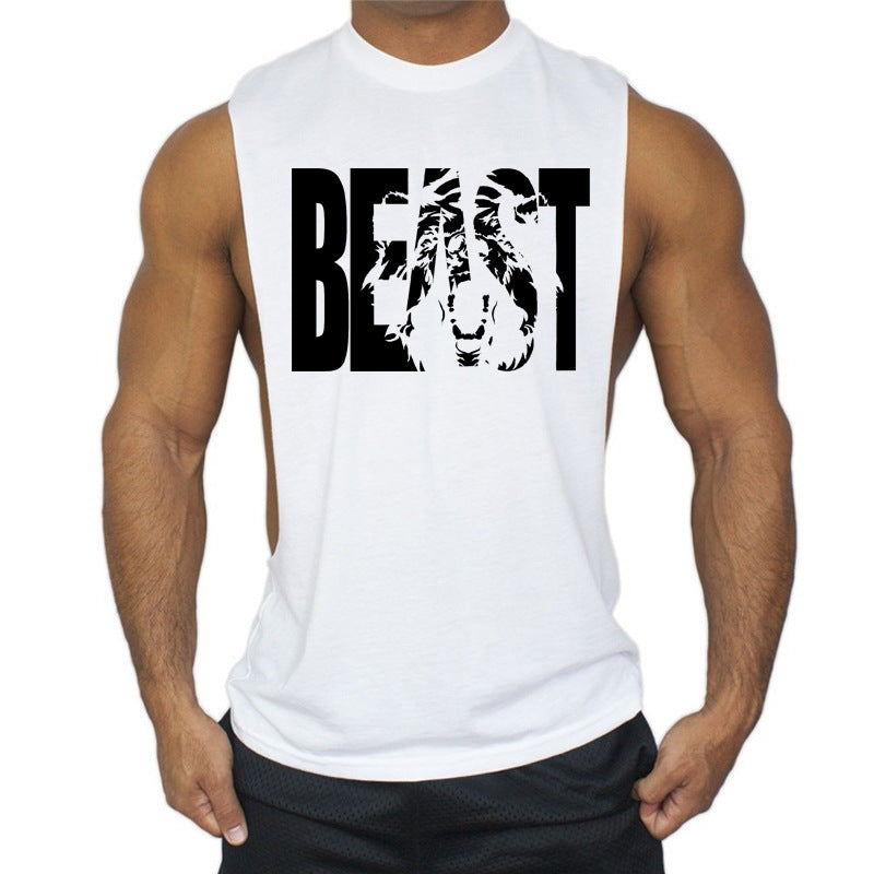 Sports Sling Sleeveless Fitness T-shirt Muscle Vest