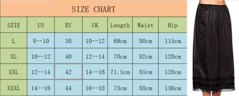 2 Pcs Womens Lace Underskirt Petticoat Under Dress Long Skirt