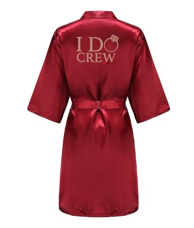 I DO Women Wedding Satin Dressing Gown Personalized Custom Name Bathobe Bridal Party Robes Bridesmaid Robes gift
