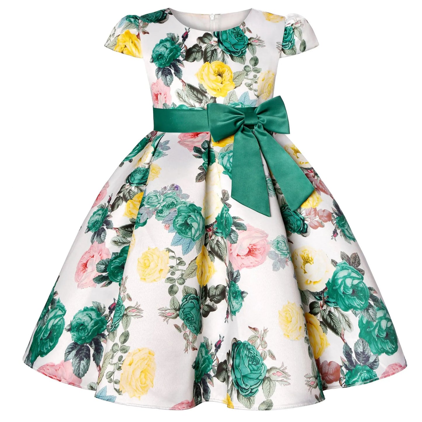 Kids Flower Elegant Causal Princess Party Dresses Children Clothing