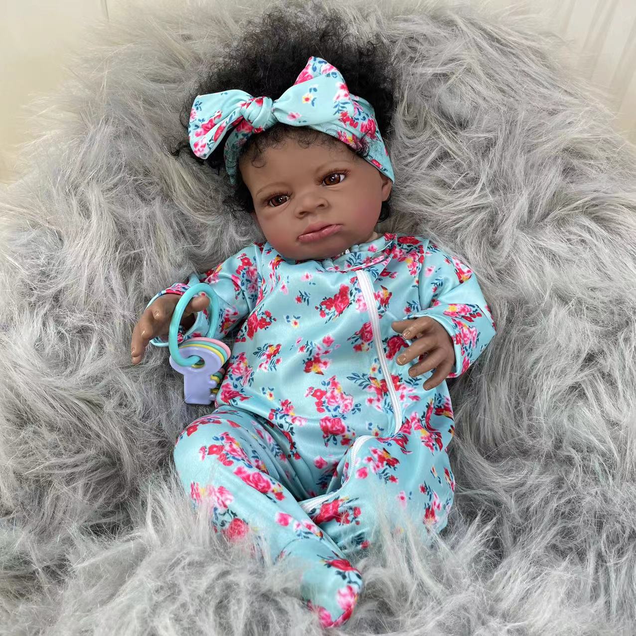 20 Inch African American Doll Black Skin Reborn Baby Newborn
