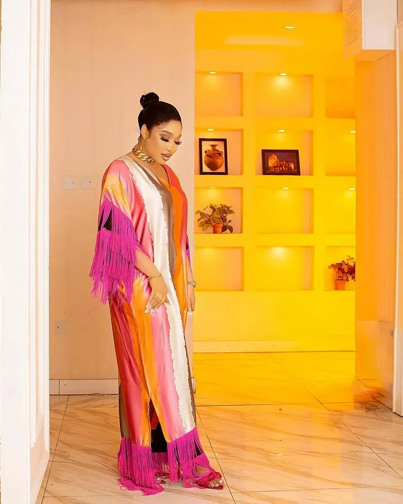 Caftan Maxi Dresses Silk Summer Beach Bohemian Kaftans Long Dress