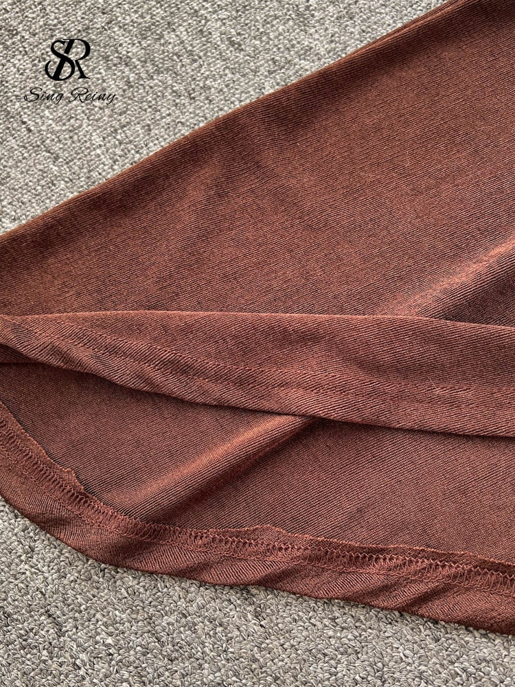 Irregular Women Summer Sets Party Slim Elastic Waist Ladies Romantic Sexy Two Piece Sets