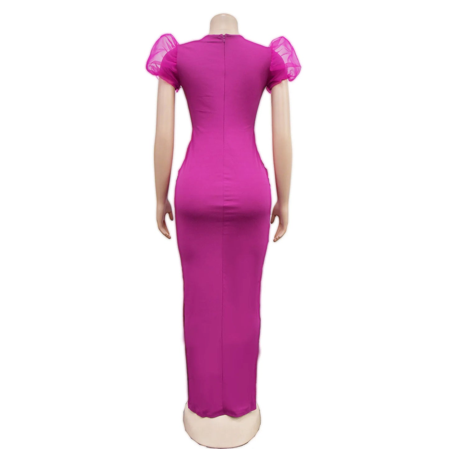 2023 Women Luxury Diamonds Hot Drill Wrap V-neck Puff Short Sleeve Bodycon Midi Maxi Dress Sexy Night Club Birthday Vestidos