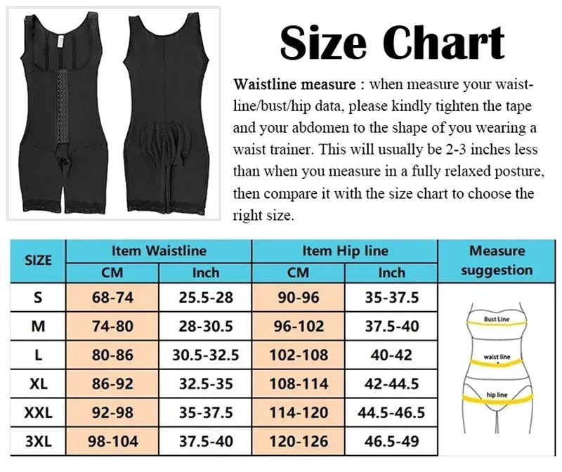 High Compression Body Shapewear Women Corrective Girdle Tummy Control