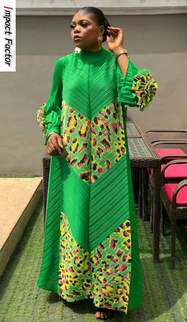 Splicing Leopard Print Maxi Dress