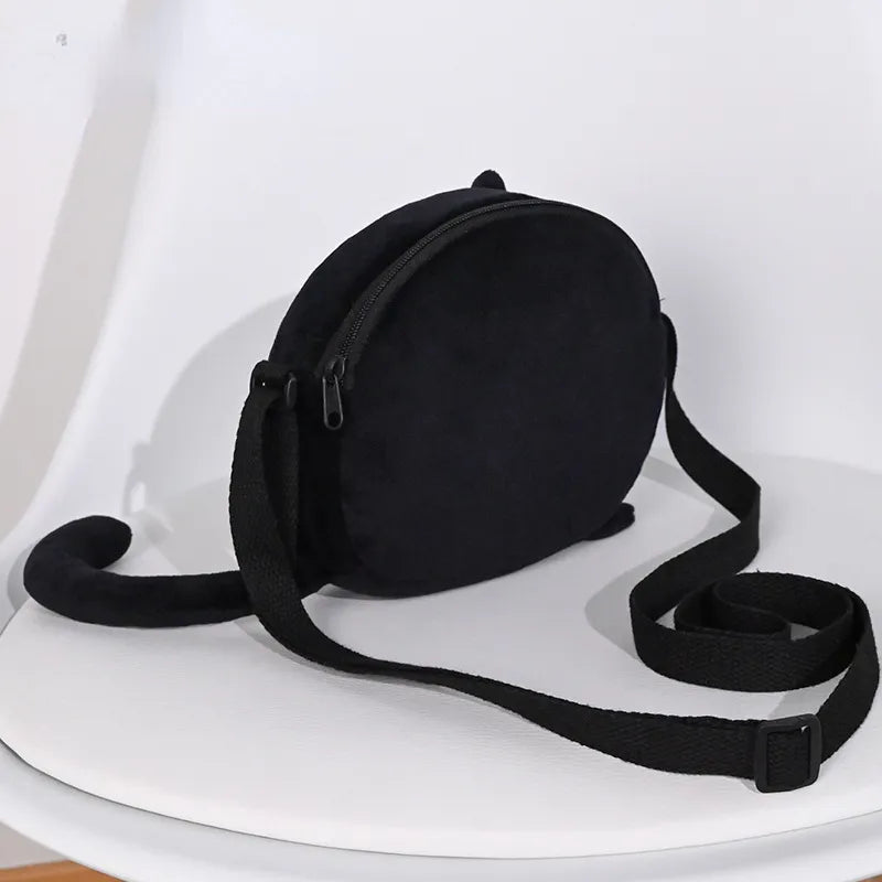 Cat Sling Bag Cute Plush Phone Bag Girls Plush Mini Bag Coins Purse