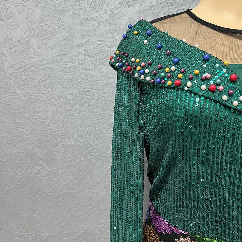 Sequins Dress for Women Lady Wedding Evening Dresses Party Bodycon Gown