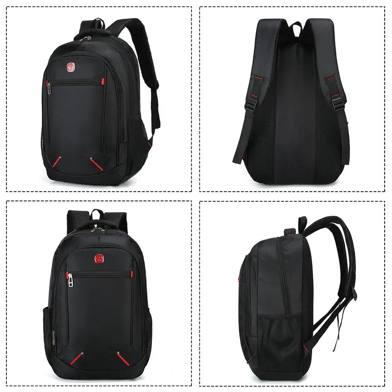 Large-capacity Student School Bag Casual Solid Color Backpack Material Oxford Men New Backpack Multi-functional Simple Bag