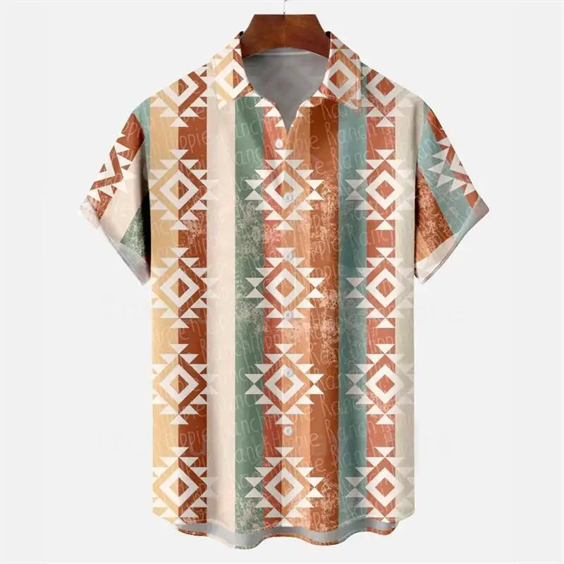 Men's Casual Social Hawaiian Oversized Short Sleeve Shirt Elegant Vintage Harajuku Summer Fashion Designer Clothing Pattern Top