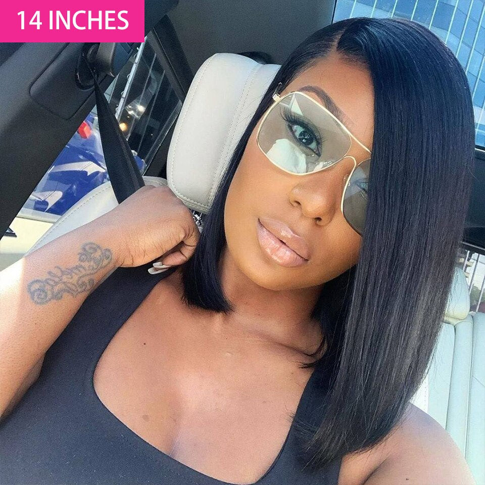 Side Part Bob Wigs Bone Straight Human Hair