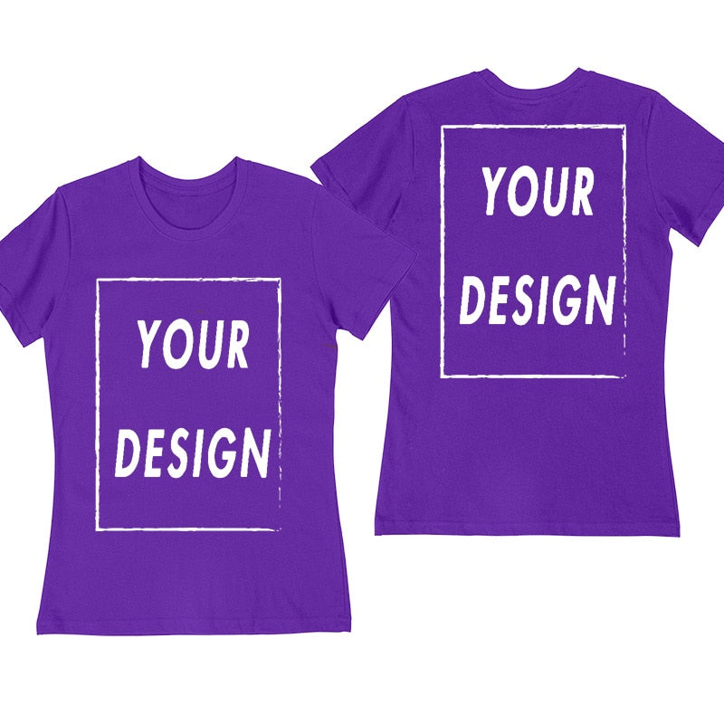 Custom Tshirt Front Back Print Professional Your Own Logo Text Photo Male Personalized Premium Gifts T-shirt EU Size 100% Cotton