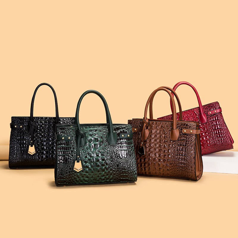 Luxury Croco Pattern Purses and Handbags Set Women Shoulder Designer Brand Leather Crossbody Bag Large Ladies Hand Bags