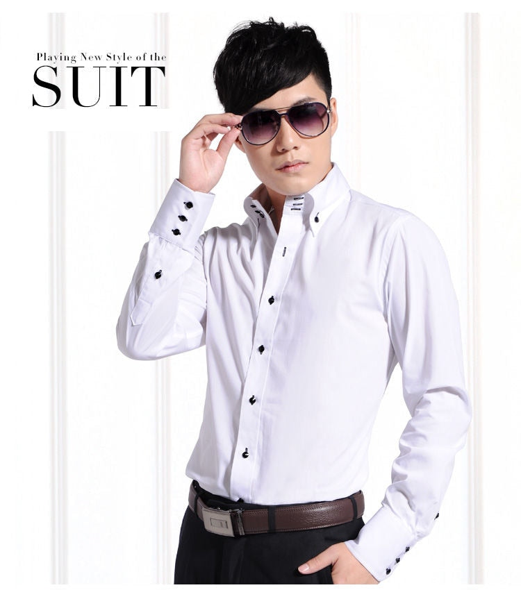 Jenkins Business Dress Shirts Slim Fit Designer Shirts