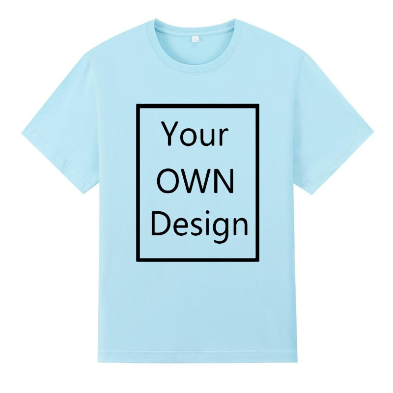 Cotton Custom T Shirt Make Your OWN Design Logo Text Men Print Tshirt Tops Tee