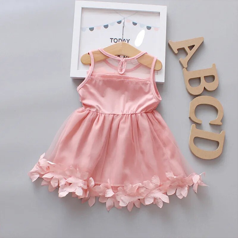 Flower  Baby Girl Party Dresses Summer Children Clothes Birthday Princess