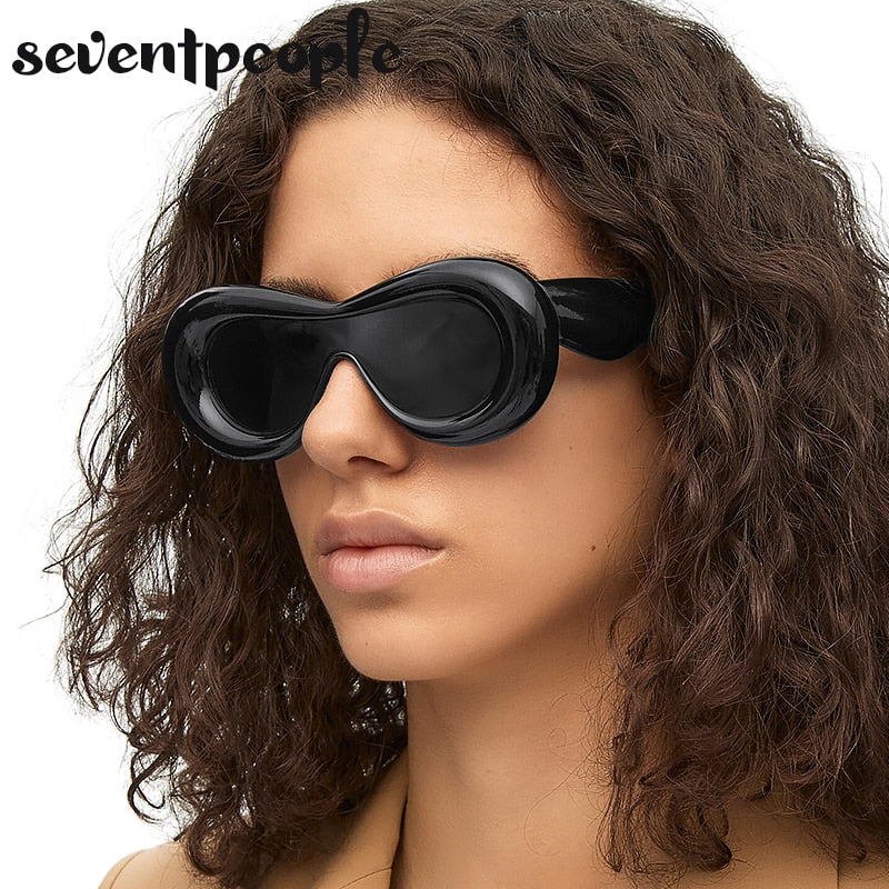 Luxury Designer Mask Sunglasses Women Fashion Cat Eye Sun Glasses for Female New In One-Pieces Sunglass Men Trending Products