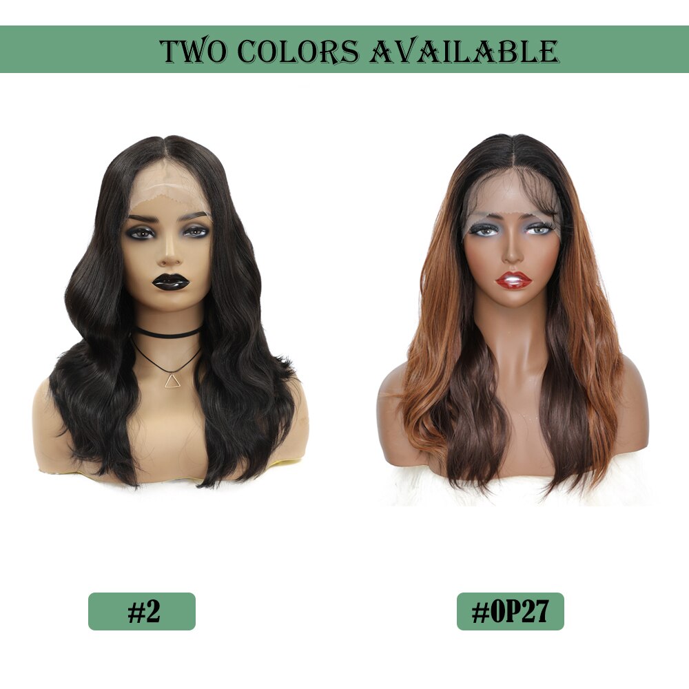 Synthetic Lace Front Wig with Baby Hair 18 Inch Medium Body Wavy