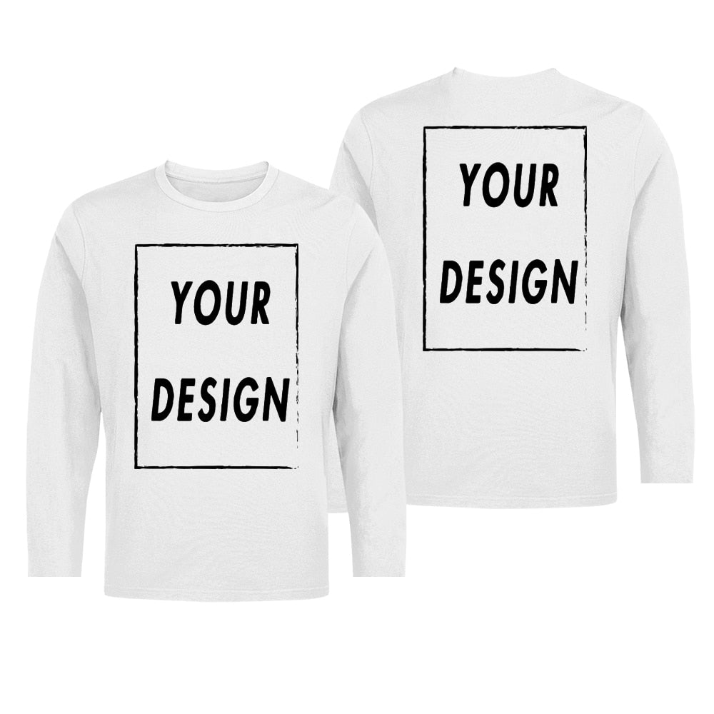 Custom Long Sleeve Shirt EU Size 100% Cotton Make Your Design Logo Text High Quality Gifts Tops