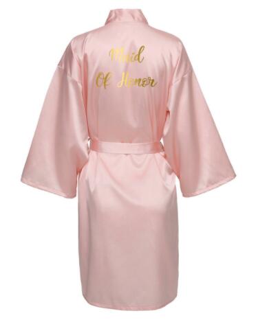 Satin Silk Bride Robe Wedding Robe Bride Bridesmaid Dressing Gown Bridesmaid White Robes Satin Gold Font Gown