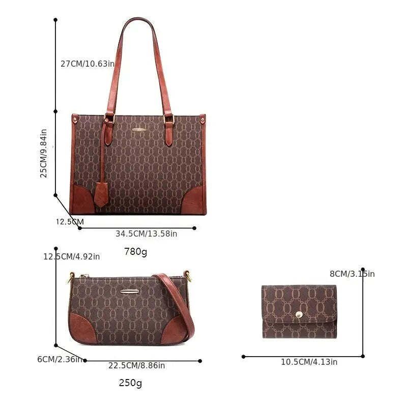 Fashion Three Piece Set Mother Bag Handheld Women's Bag One Shoulder Diagonal Straddle Bag Large Capacity