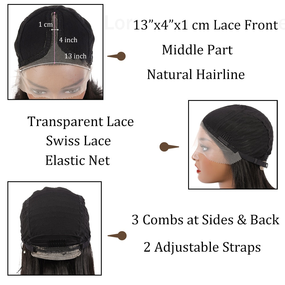 Synthetic Lace Front Wig with Baby Hair 18 Inch Medium Body Wavy