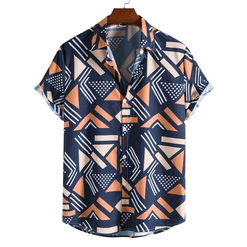 Hawaiian Shirt 2022 Summer New Men's Shirts Casual Fashion Trend Lapel Printed Short Sleeve Shirts Camisas Para Hombre