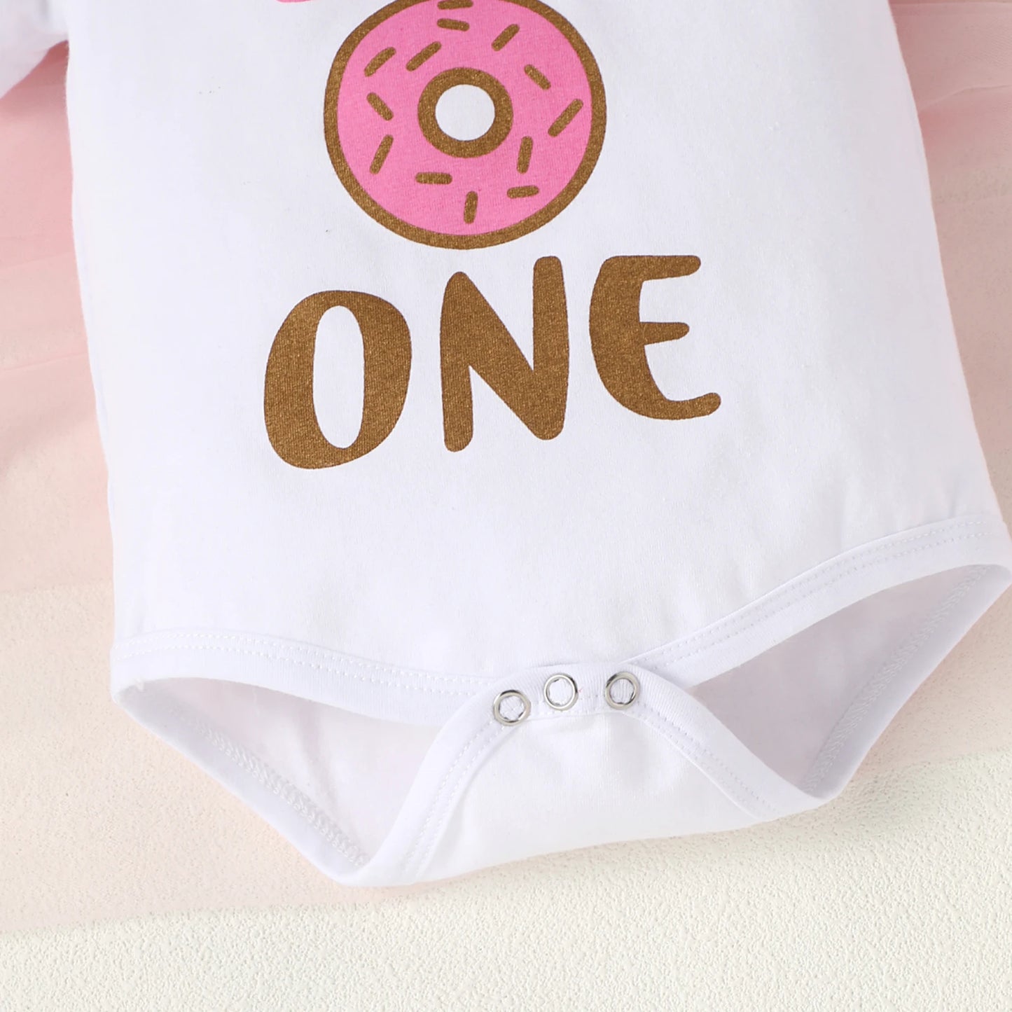 Newborn Baby Girl Summer Letter Sweet Short Sleeved Triangle Climbing Suit + Donut Dot Patchwork Short Skirt