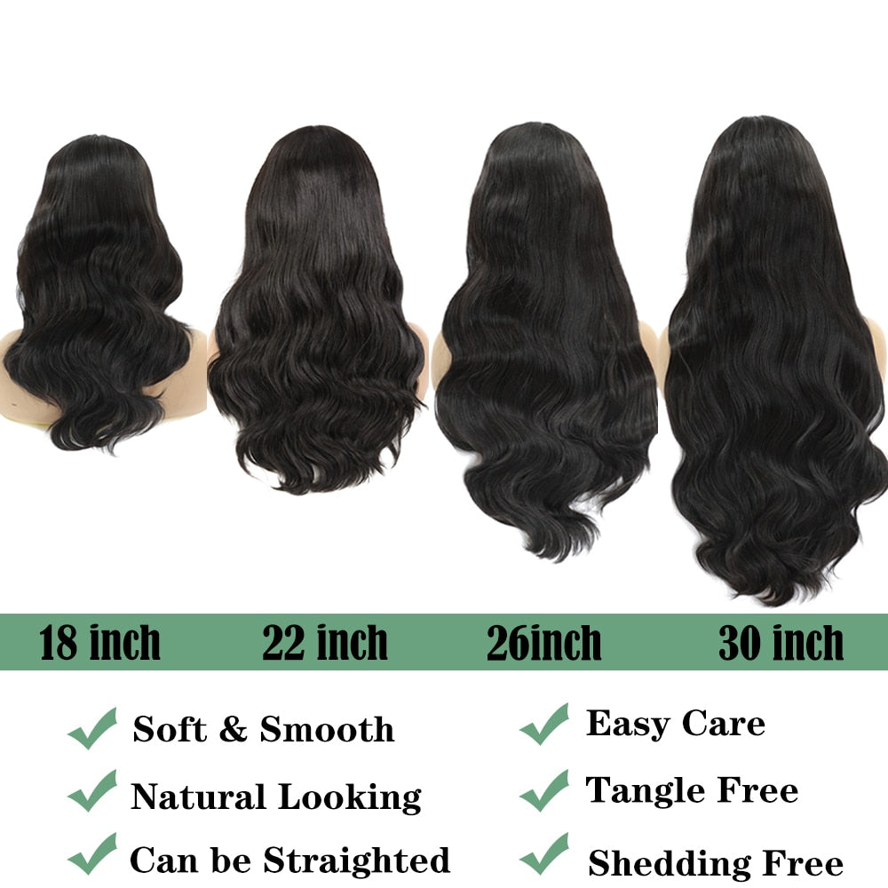 Synthetic Lace Front Wig with Baby Hair 18 Inch Medium Body Wavy