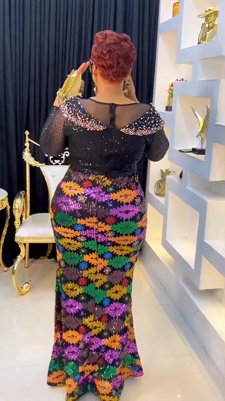 Sequins Dress for Women Lady Wedding Evening Dresses Party Bodycon Gown