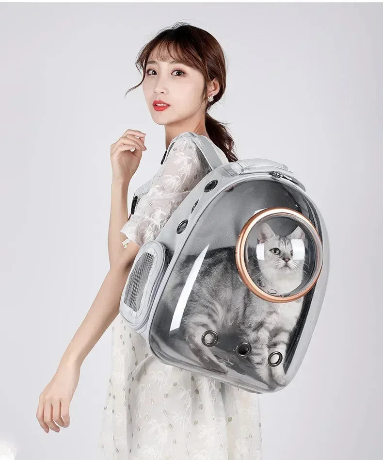 Transparent Capsule Pet Cat Backpack Out Travel Portable Cat Accessories Breathable Cat Bag for Cats and Small Pet Dogs