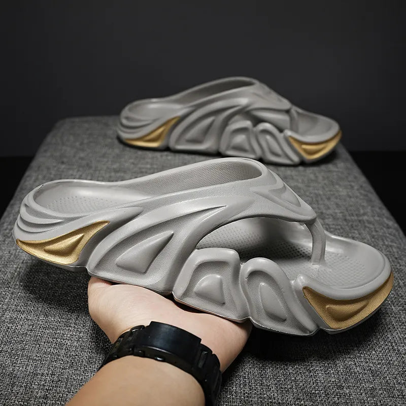 Men Summer Non-slip Flip Flops Outside Beach Slippers Flat Shoes