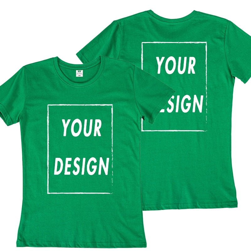 Custom Tshirt Front Back Print Professional Your Own Logo Text Photo Male Personalized Premium Gifts T-shirt EU Size 100% Cotton