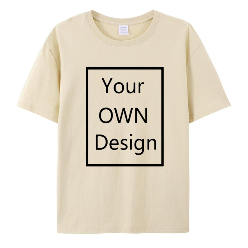 Cotton Custom T Shirt Make Your OWN Design Logo Text Men Print Tshirt Tops Tee