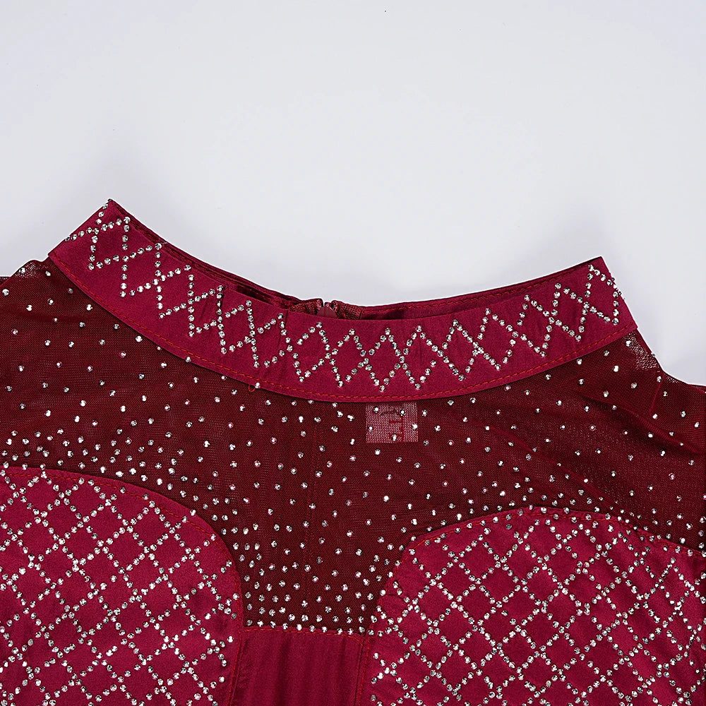 Plus Size Luxury Sequin Evening Party Long Dresses - Ballow Puff Dress