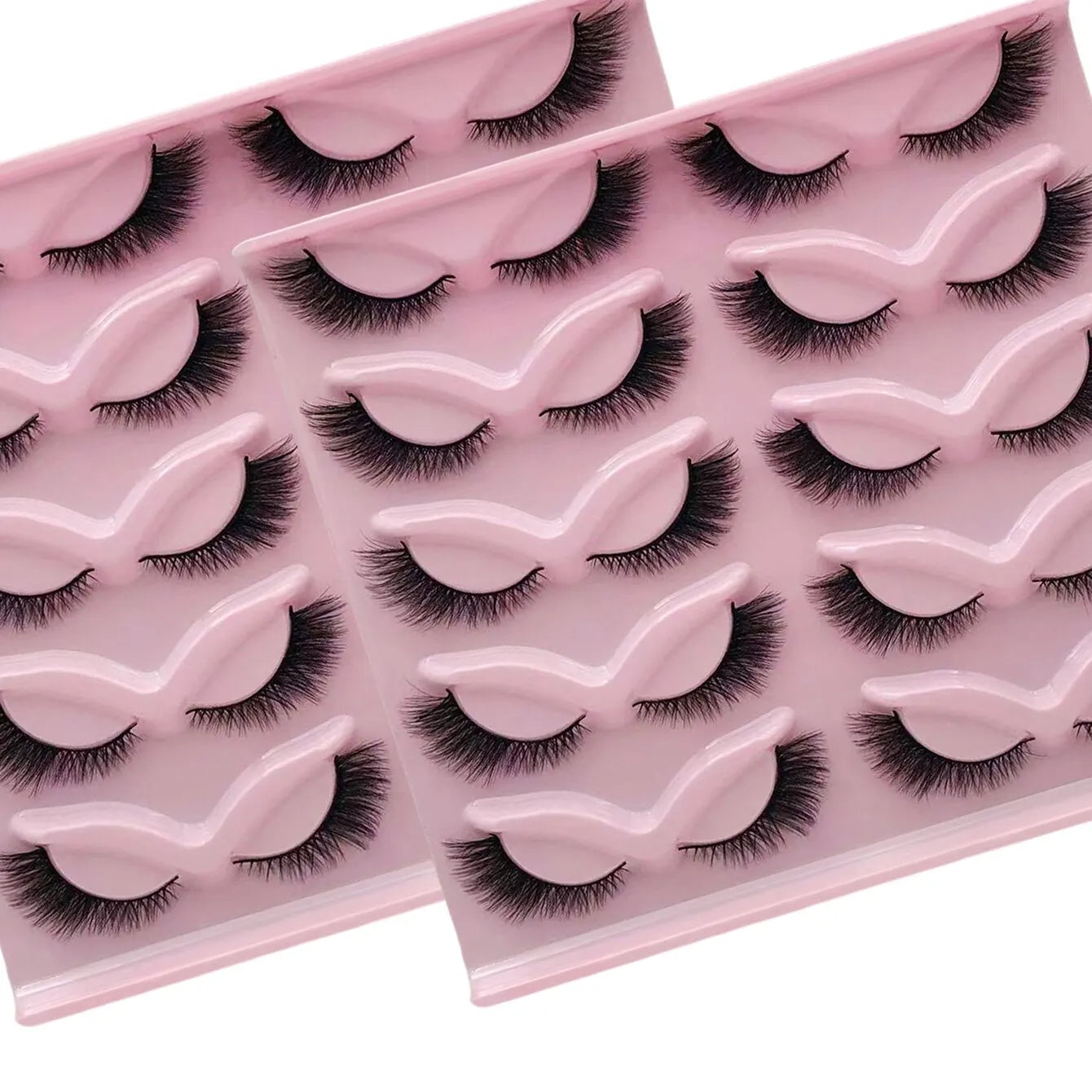Ten Pairs of Slanted Cat-eye Thick False Eyelashes