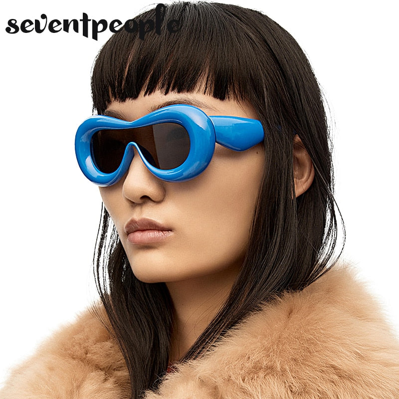 Luxury Designer Mask Sunglasses Women Fashion Cat Eye Sun Glasses for Female New In One-Pieces Sunglass Men Trending Products