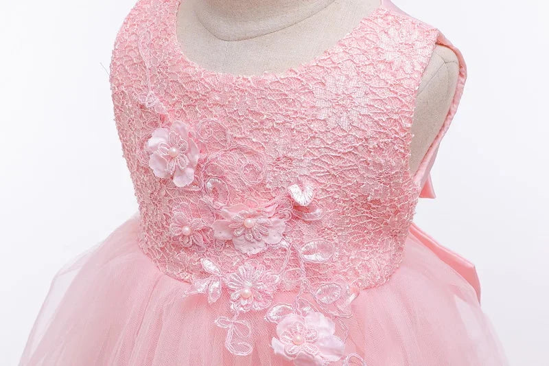 Flower Girl Wedding Princess Dresses Baby Birthday Party Evening Dress Children Mesh Tail Dress Girls Clothes