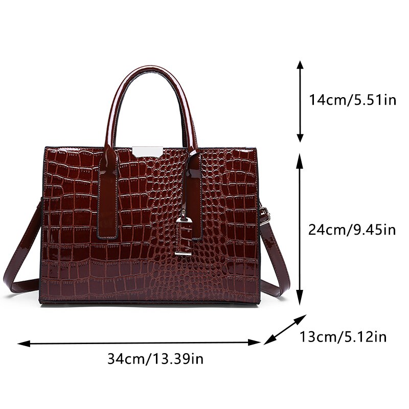 Crocodile Print Women Handbags Purse Tote Bags Adjustable Strap Top Handle Bag Large Capacity Crossbody Bags